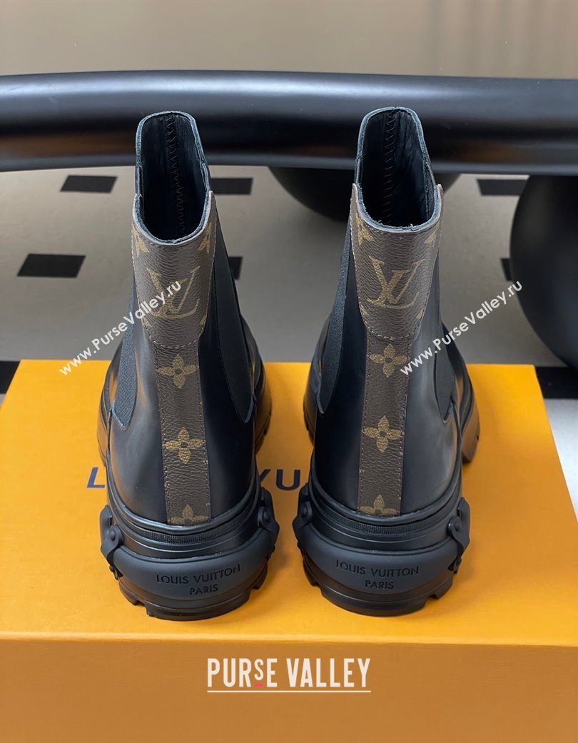 Louis Vuitton LV Squad Chelsea Ankle Boots 5cm in Calf Leather Black 2025 1AICWP (MD-251219071)