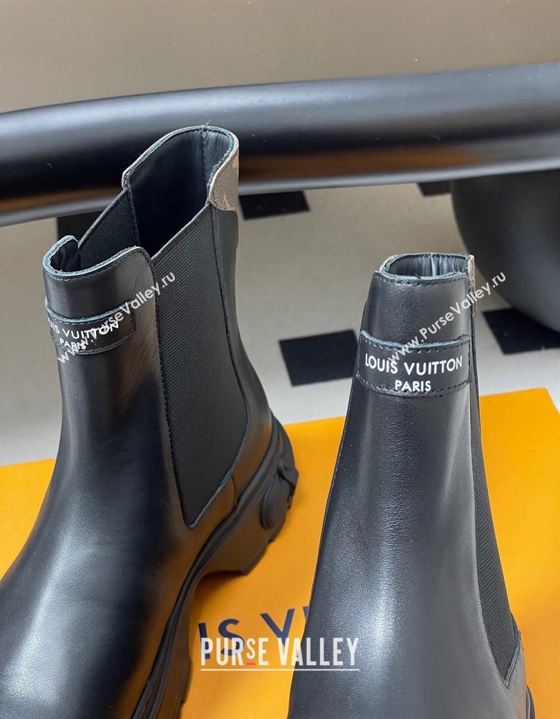 Louis Vuitton LV Squad Chelsea Ankle Boots 5cm in Calf Leather Black 2025 1AICWP (MD-251219071)