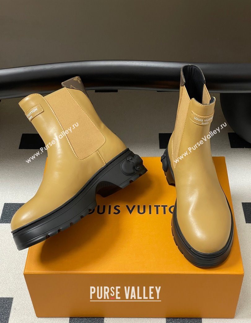 Louis Vuitton LV Squad Chelsea Ankle Boots 5cm in Calf Leather Beige 2025 1AICWP (MD-251219072)