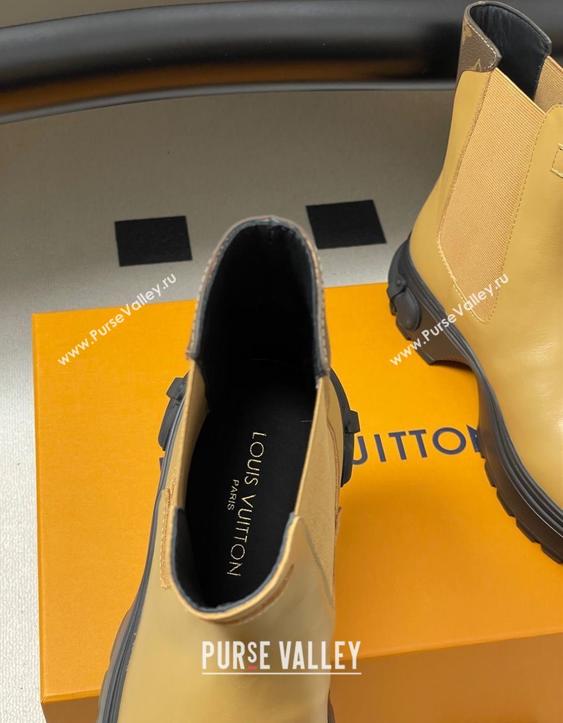 Louis Vuitton LV Squad Chelsea Ankle Boots 5cm in Calf Leather Beige 2025 1AICWP (MD-251219072)