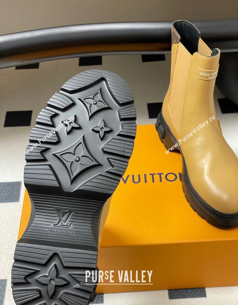 Louis Vuitton LV Squad Chelsea Ankle Boots 5cm in Calf Leather Beige 2025 1AICWP (MD-251219072)