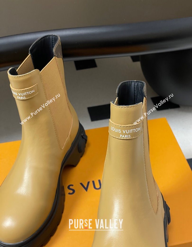 Louis Vuitton LV Squad Chelsea Ankle Boots 5cm in Calf Leather Beige 2025 1AICWP (MD-251219072)
