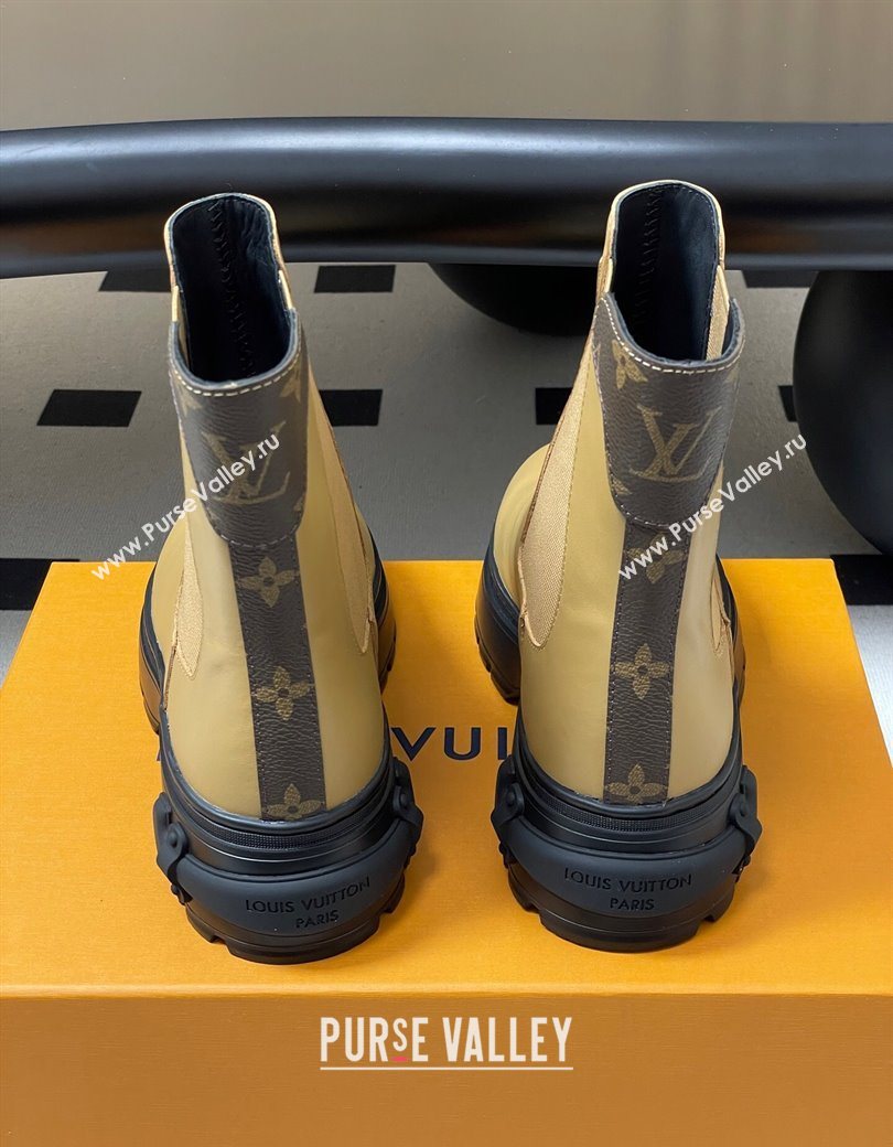 Louis Vuitton LV Squad Chelsea Ankle Boots 5cm in Calf Leather Beige 2025 1AICWP (MD-251219072)