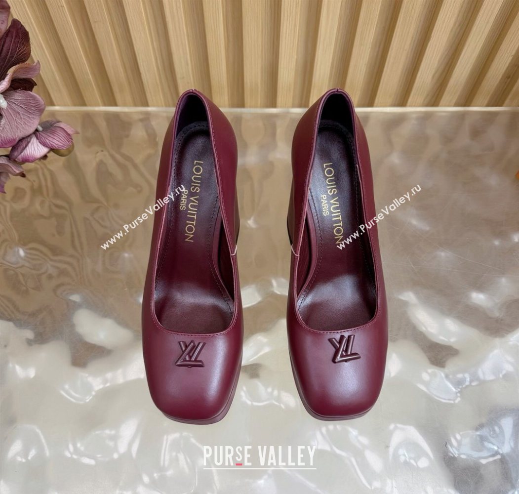 Louis Vuitton Swing Platform Pumps 11cm in Calf Leather Burgundy 2025 1AIDF8 (MD-251219053)