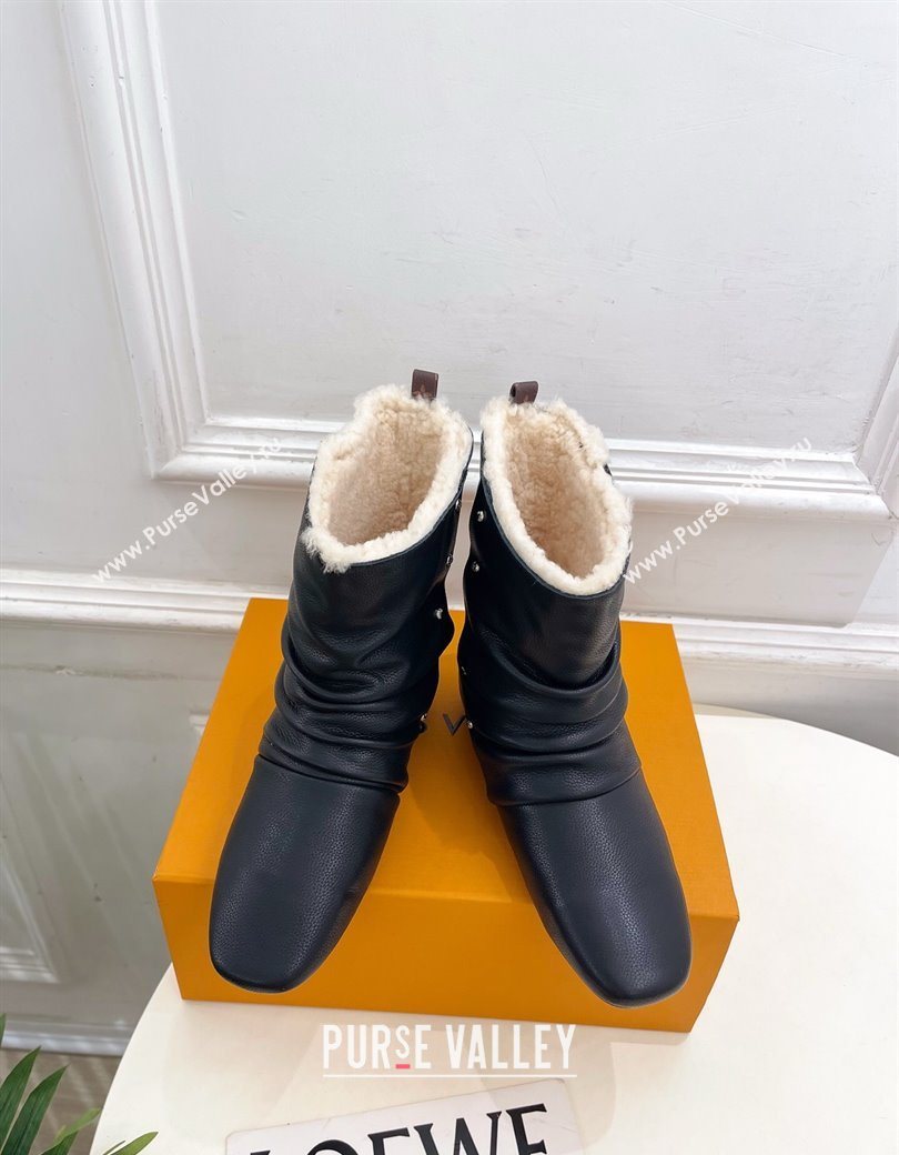 Louis Vuitton Nomad Flat Ankle Boots with Studs in Calf Leather Black 2025 1AISDM (MD-251219073)