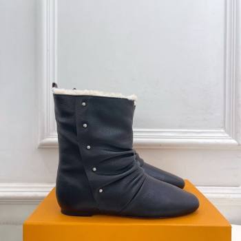 Louis Vuitton Nomad Flat Ankle Boots with Studs in Calf Leather Black 2025 1AISDM (MD-251219073)
