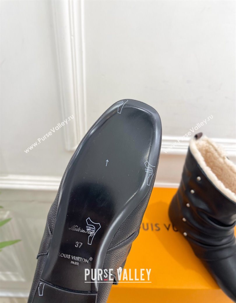 Louis Vuitton Nomad Flat Ankle Boots with Studs in Calf Leather Black 2025 1AISDM (MD-251219073)