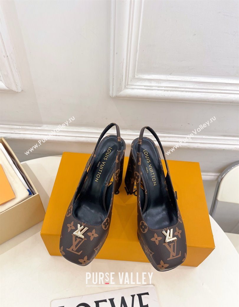 Louis Vuitton Swing Platform Slingbacks Pump 11cm in Monogram Canvas 2025 1AIDF8 (MD-251219060)