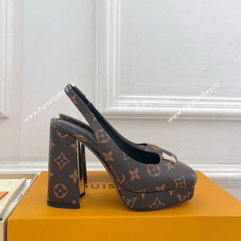 Louis Vuitton Swing Platform Slingbacks Pump 11cm in Monogram Canvas 2025 1AIDF8 (MD-251219060)