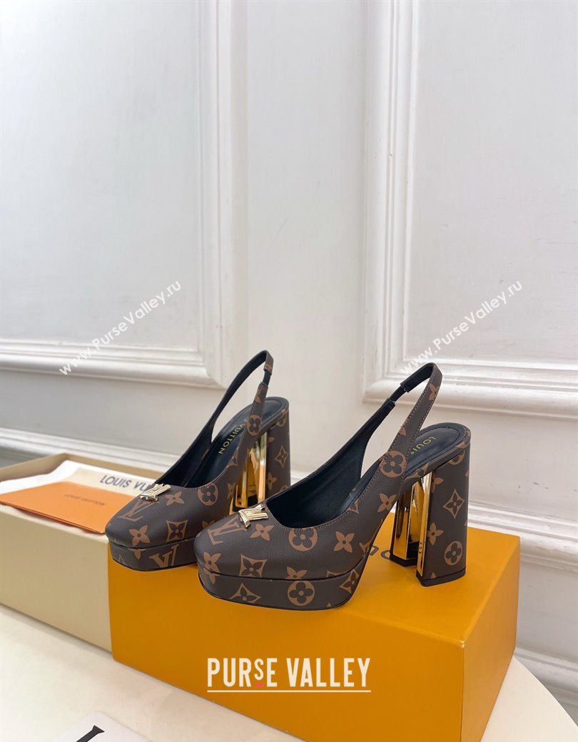 Louis Vuitton Swing Platform Slingbacks Pump 11cm in Monogram Canvas 2025 1AIDF8 (MD-251219060)