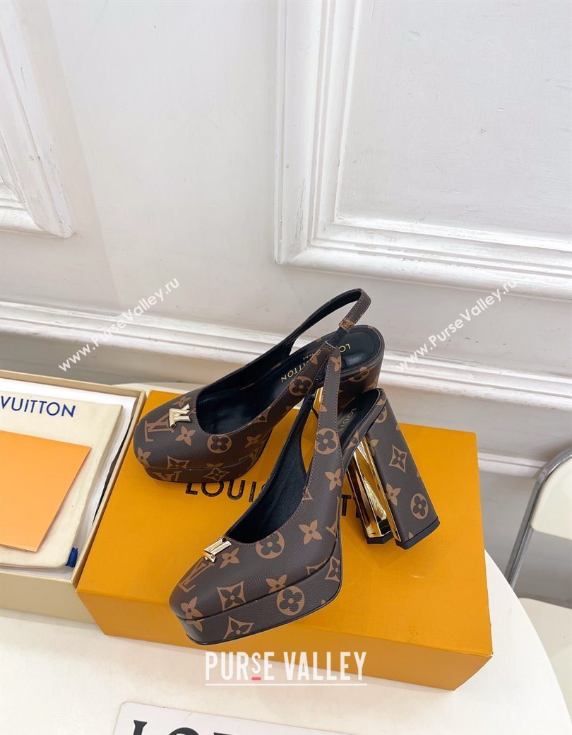 Louis Vuitton Swing Platform Slingbacks Pump 11cm in Monogram Canvas 2025 1AIDF8 (MD-251219060)