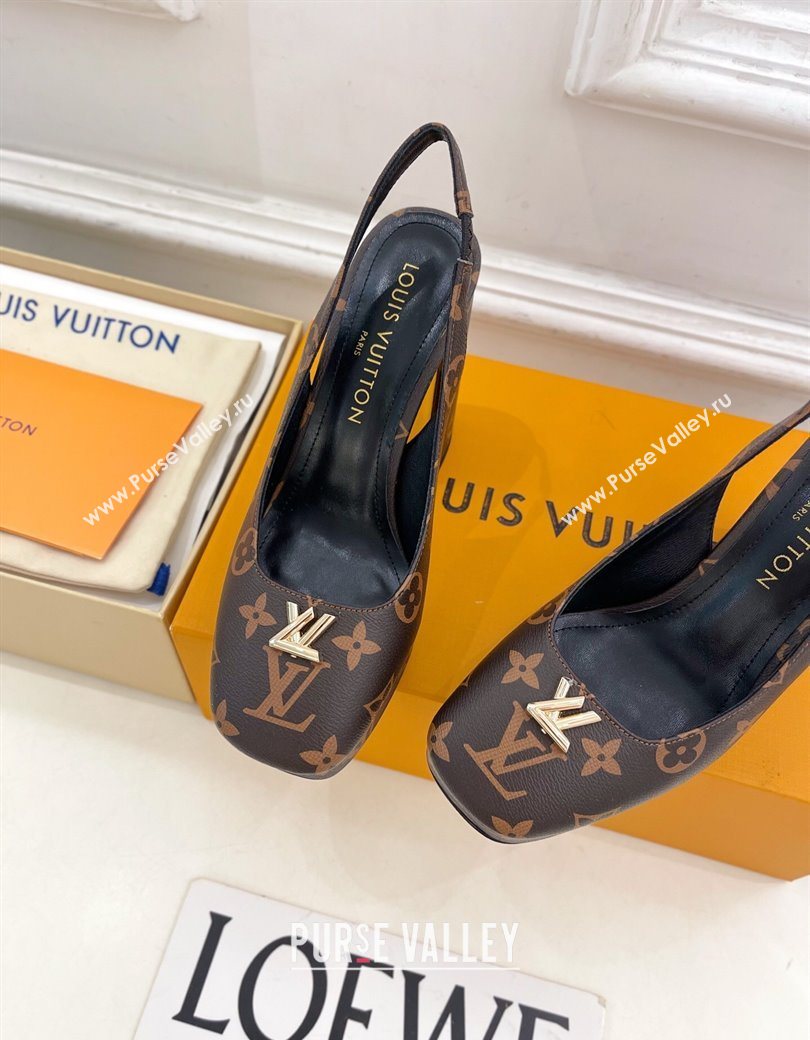 Louis Vuitton Swing Platform Slingbacks Pump 11cm in Monogram Canvas 2025 1AIDF8 (MD-251219060)