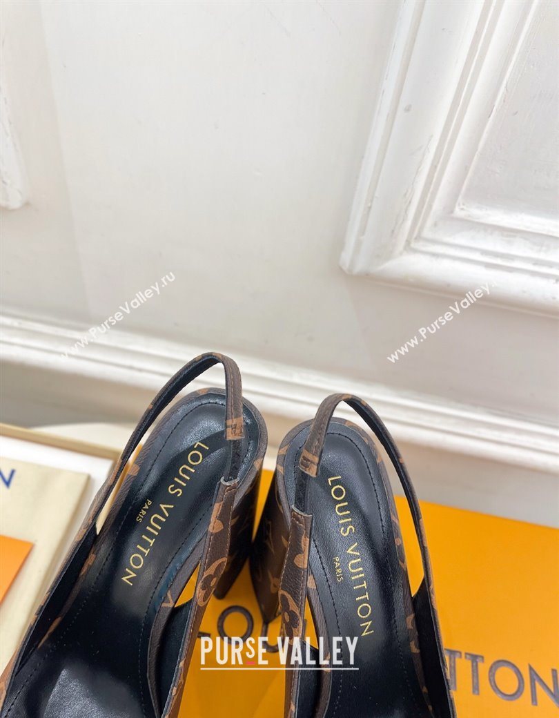 Louis Vuitton Swing Platform Slingbacks Pump 11cm in Monogram Canvas 2025 1AIDF8 (MD-251219060)