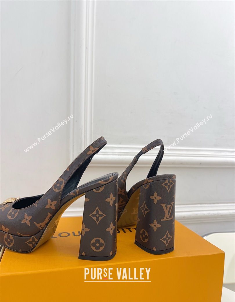 Louis Vuitton Swing Platform Slingbacks Pump 11cm in Monogram Canvas 2025 1AIDF8 (MD-251219060)