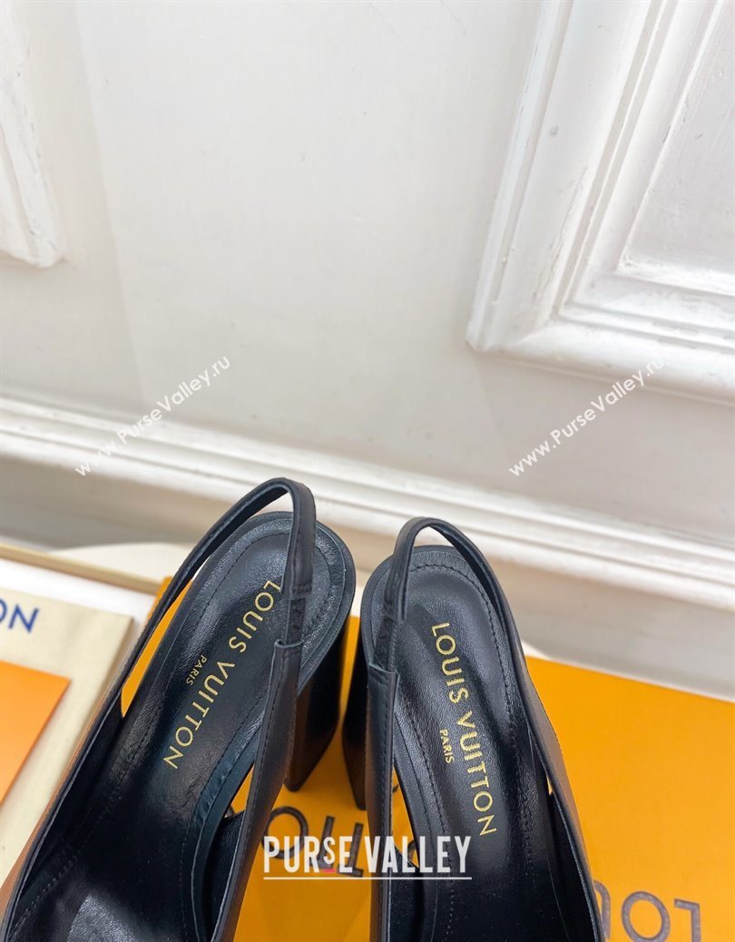Louis Vuitton Swing Platform Slingbacks Pump 11cm in Calf Leather Black/Gold 2025 1AIDF8 (MD-251219061)