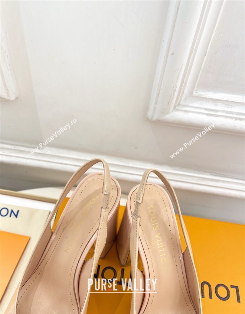 Louis Vuitton Swing Platform Slingbacks Pump 11cm in Patent Leather Nude 2025 1AIDF8 (MD-251219063)