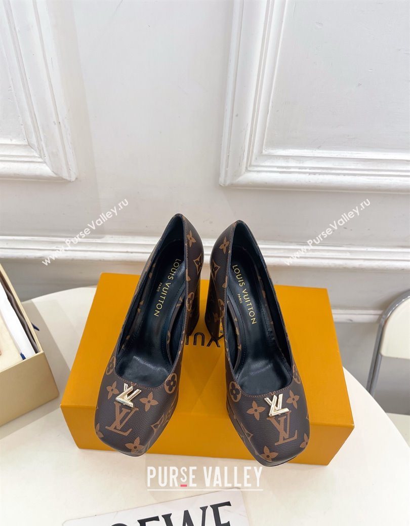 Louis Vuitton Swing Platform Pumps 11cm in Monogram Canvas 2025 1AIDF8 (MD-251219055)