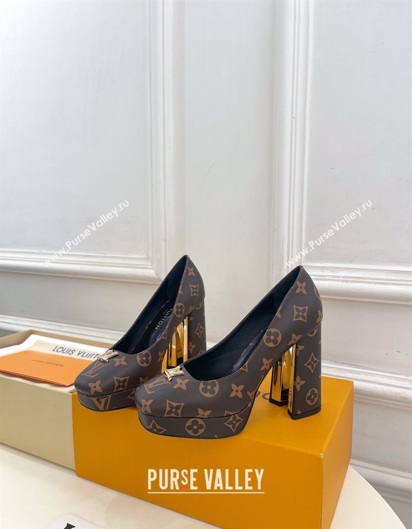 Louis Vuitton Swing Platform Pumps 11cm in Monogram Canvas 2025 1AIDF8 (MD-251219055)