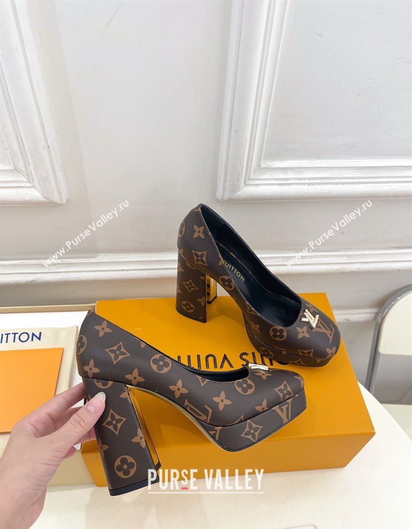 Louis Vuitton Swing Platform Pumps 11cm in Monogram Canvas 2025 1AIDF8 (MD-251219055)
