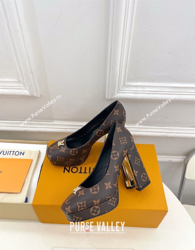 Louis Vuitton Swing Platform Pumps 11cm in Monogram Canvas 2025 1AIDF8 (MD-251219055)