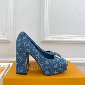Louis Vuitton Swing Platform Pumps 11cm in Blue Denim 2025 1AIDF8 (MD-251219057)