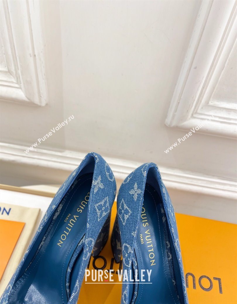 Louis Vuitton Swing Platform Pumps 11cm in Blue Denim 2025 1AIDF8 (MD-251219057)
