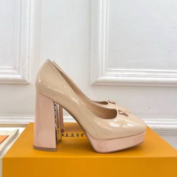 Louis Vuitton Swing Platform Pumps 11cm in Patent Leather Nude 2025 1AIDF8 (MD-251219058)