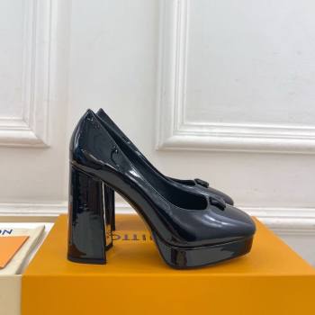 Louis Vuitton Swing Platform Pumps 11cm in Patent Leather All Black 2025 1AIDF8 (MD-251219059)