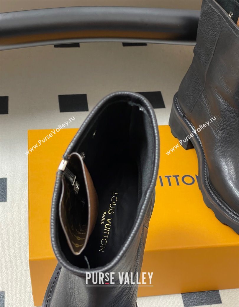 Louis Vuitton LV Beaubourg Ankle Boots with Strap in Calf Leather Black 2025 1AIDD8 (MD-251219075)