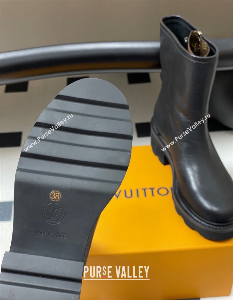 Louis Vuitton LV Beaubourg Ankle Boots with Strap in Calf Leather Black 2025 1AIDD8 (MD-251219075)