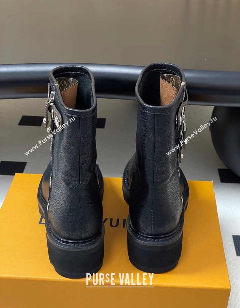 Louis Vuitton LV Beaubourg Ankle Boots with Strap in Calf Leather Black 2025 1AIDD8 (MD-251219075)