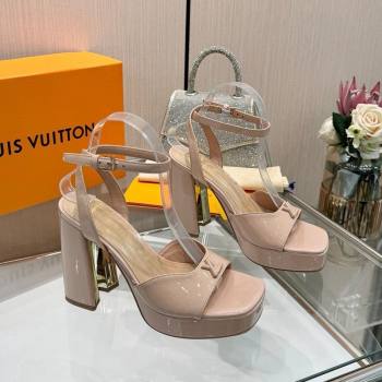 Louis Vuitton Swing Platform Sandals 11cm in Patent Leather Nude 2025 1AICSA (MD-251219116)