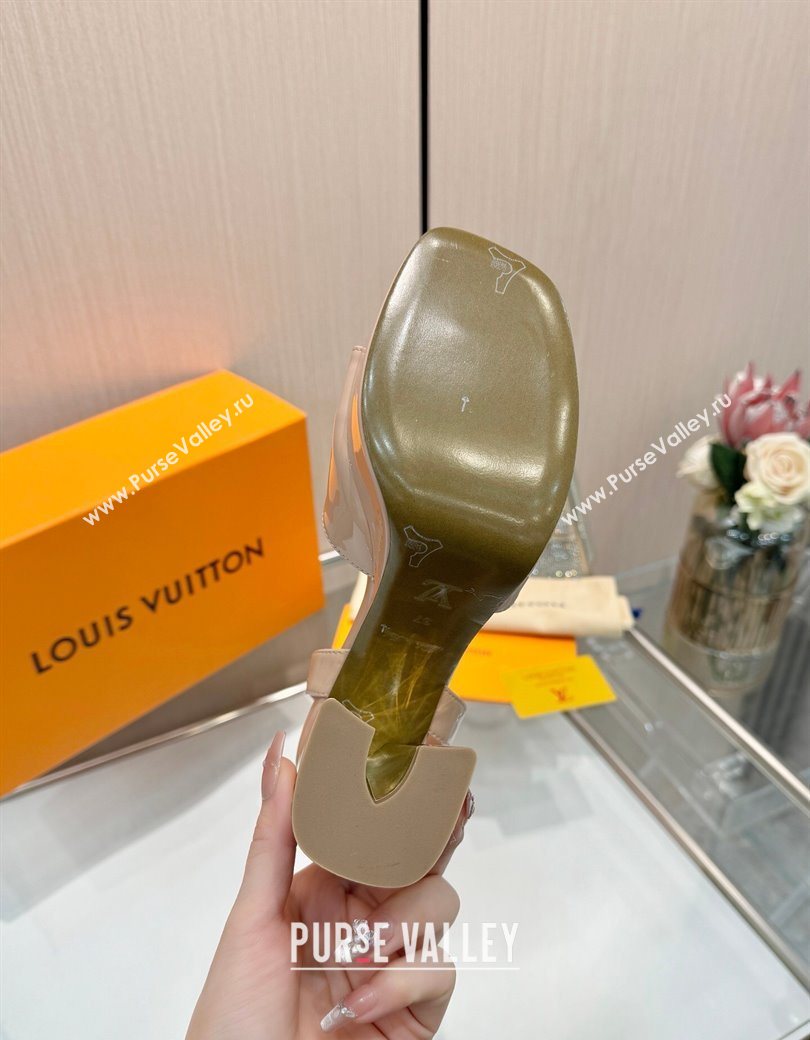 Louis Vuitton Swing Platform Sandals 11cm in Patent Leather Nude 2025 1AICSA (MD-251219116)