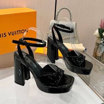 Louis Vuitton Swing Platform Sandals 11cm in Patent Leather Black 2025 1AICSA (MD-251219117)