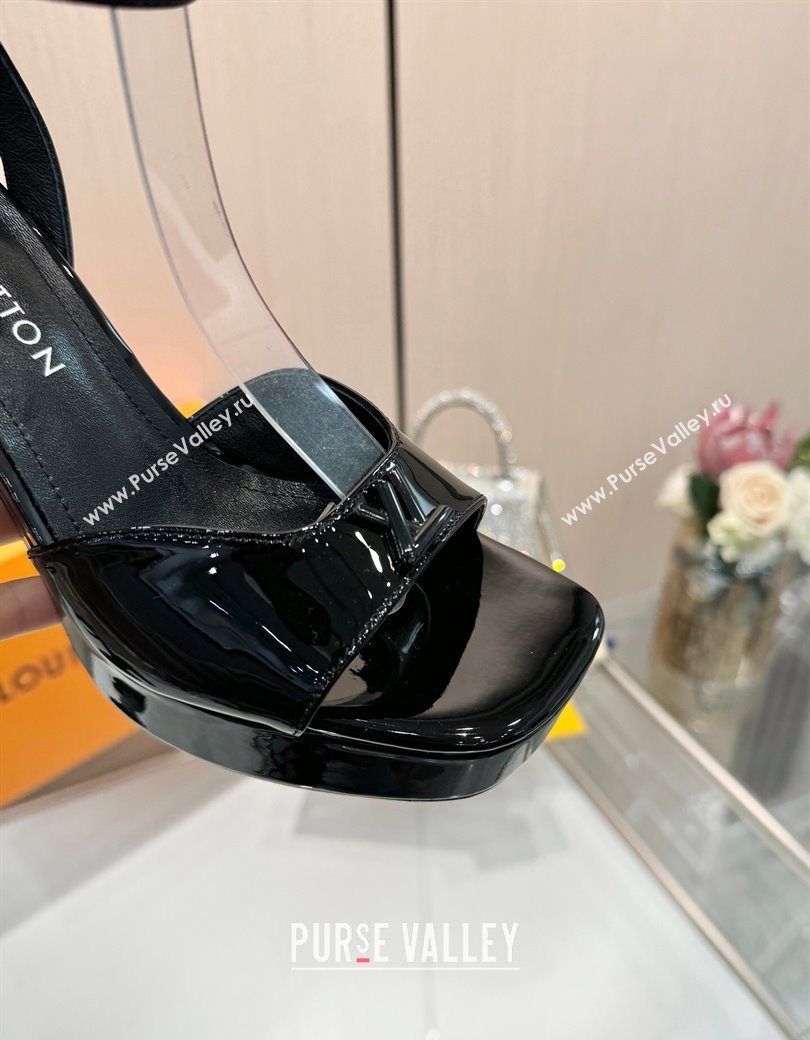 Louis Vuitton Swing Platform Sandals 11cm in Patent Leather Black 2025 1AICSA (MD-251219117)