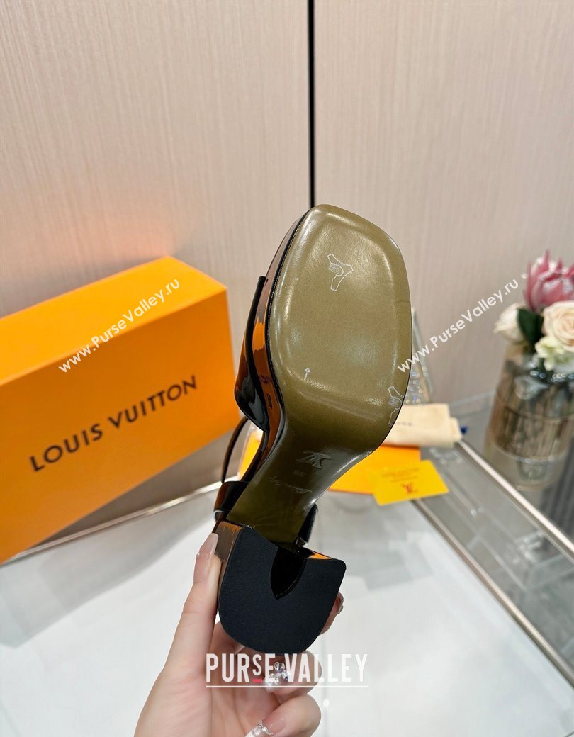 Louis Vuitton Swing Platform Sandals 11cm in Patent Leather Black 2025 1AICSA (MD-251219117)