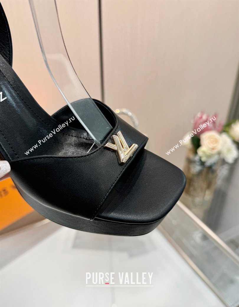 Louis Vuitton Swing Platform Sandals 11cm in Calf Leather Black 2025 1AICSA (MD-251219118)