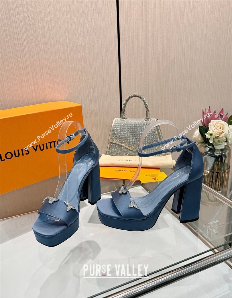 Louis Vuitton Swing Platform Sandals 11cm in Satin Jean Blue 2025 1AIUXG (MD-251219109)