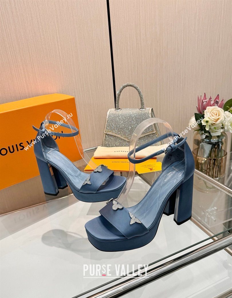Louis Vuitton Swing Platform Sandals 11cm in Satin Jean Blue 2025 1AIUXG (MD-251219109)