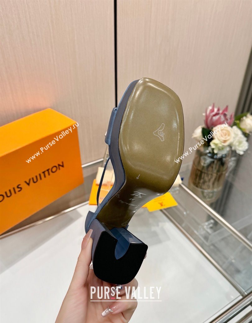 Louis Vuitton Swing Platform Sandals 11cm in Satin Jean Blue 2025 1AIUXG (MD-251219109)