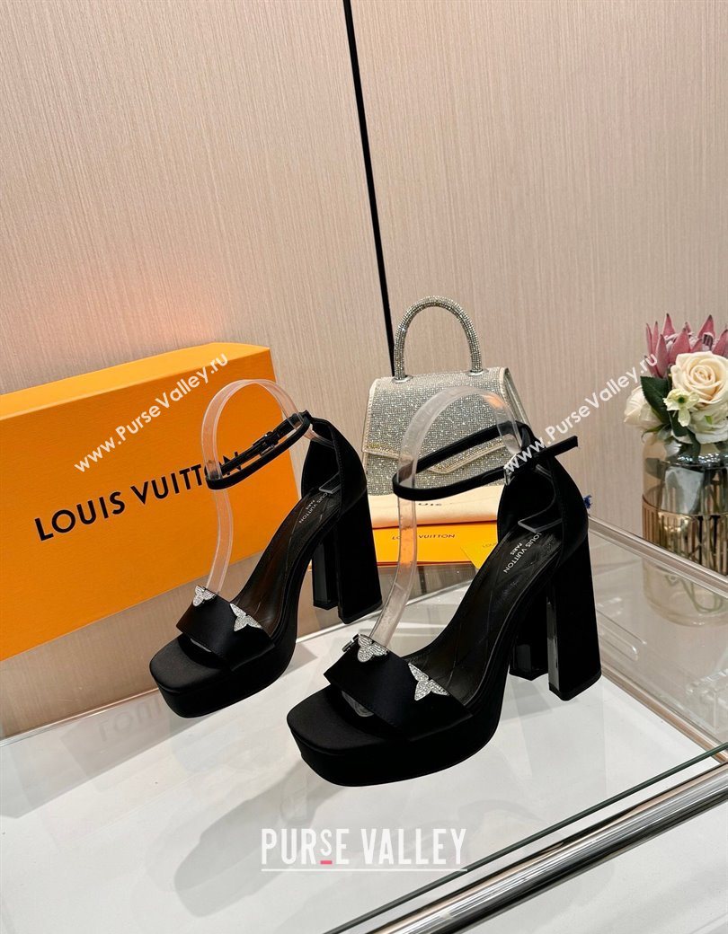 Louis Vuitton Swing Platform Sandals 11cm in Satin Black 2025 1AIUXG (MD-251219110)