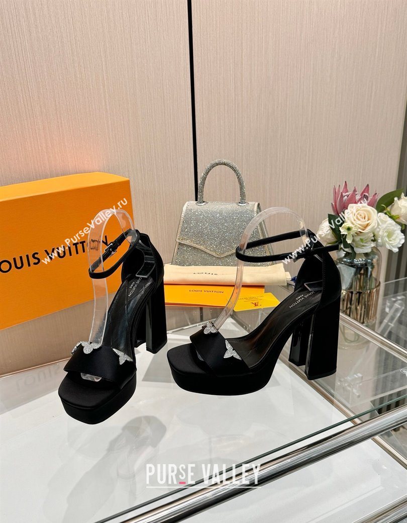 Louis Vuitton Swing Platform Sandals 11cm in Satin Black 2025 1AIUXG (MD-251219110)