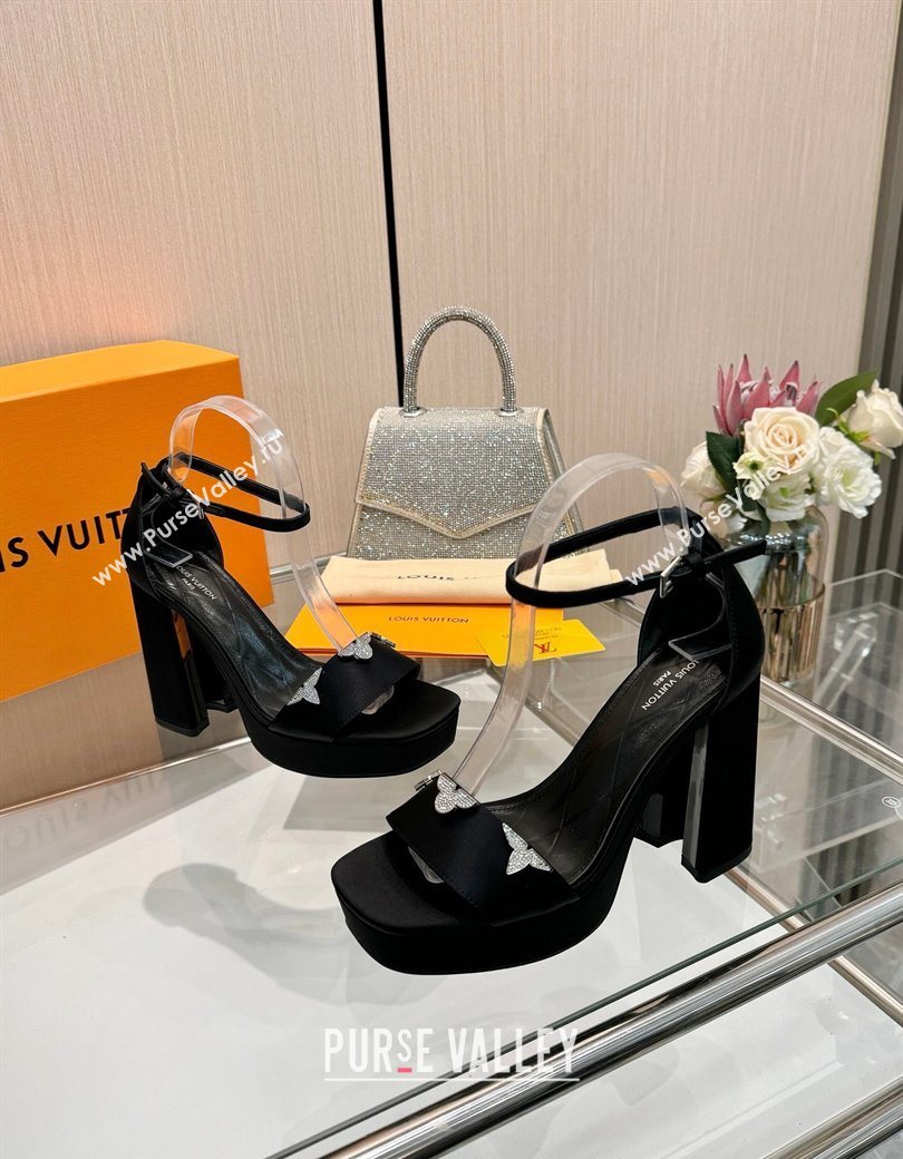 Louis Vuitton Swing Platform Sandals 11cm in Satin Black 2025 1AIUXG (MD-251219110)