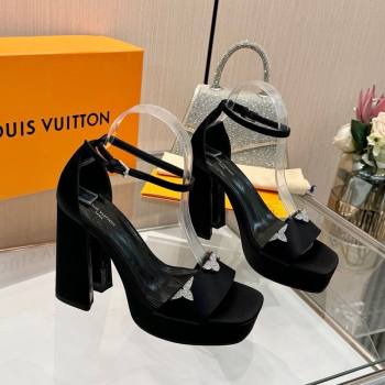 Louis Vuitton Swing Platform Sandals 11cm in Satin Black 2025 1AIUXG (MD-251219110)