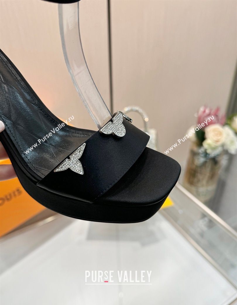 Louis Vuitton Swing Platform Sandals 11cm in Satin Black 2025 1AIUXG (MD-251219110)