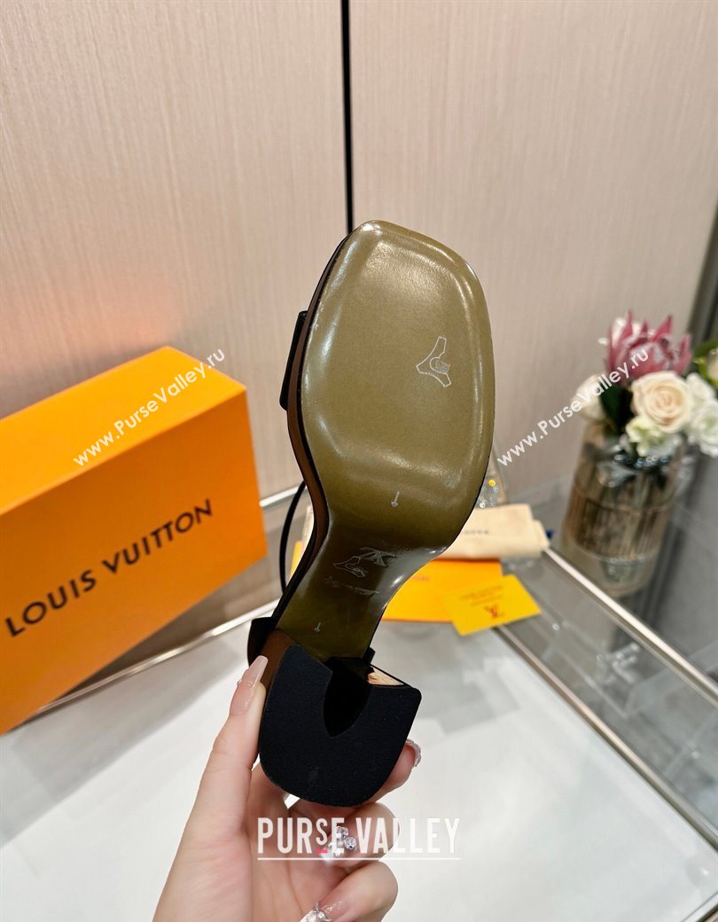 Louis Vuitton Swing Platform Sandals 11cm in Satin Black 2025 1AIUXG (MD-251219110)