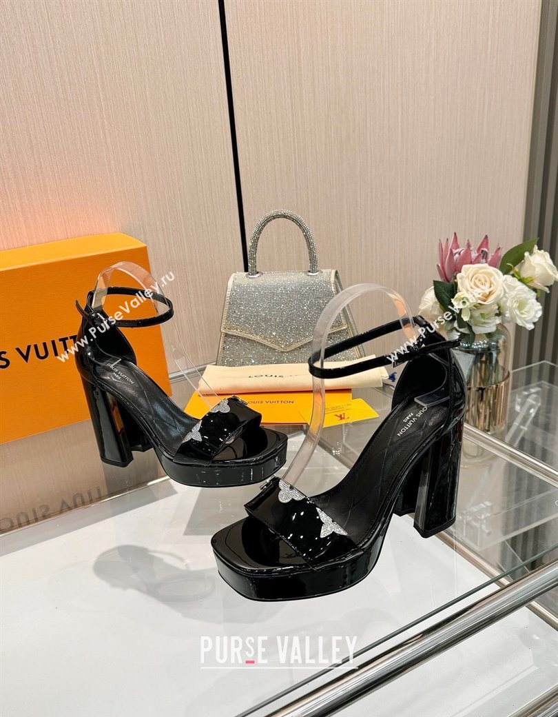 Louis Vuitton Swing Platform Sandals 11cm in Patent Leather Black 2025 1AIUXG (MD-251219111)