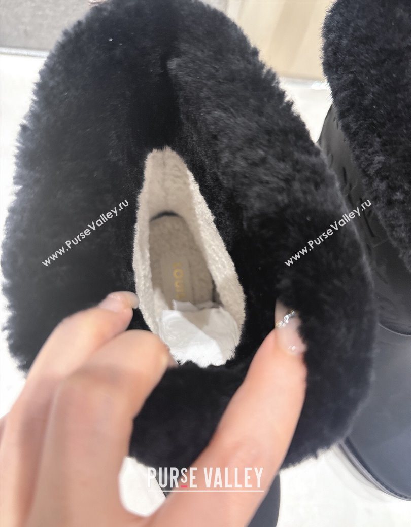 Louis Vuitton Territory Ankle Boots in Nubuck Leather and Wool with Buckle Black 2025 1AIU42 (MD-251219082)