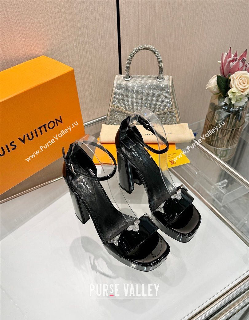 Louis Vuitton Swing Platform Sandals 11cm in Patent Leather Black 2025 1AIUXG (MD-251219111)