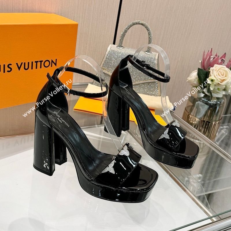 Louis Vuitton Swing Platform Sandals 11cm in Patent Leather Black 2025 1AIUXG (MD-251219111)